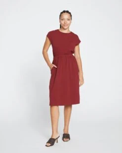 Afternoon Tee Dress - Brick Red