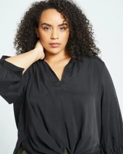 Sol Cupro Blouse - Black