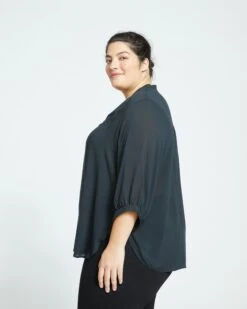 Sol Voile Blouse - Black -ChicLuxe Store Aix Top Black USTO1388 001 001 003 009 2048x