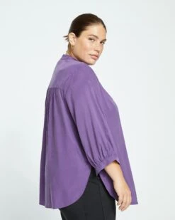 Sol Cupro Blouse - Potion Purple -ChicLuxe Store Aix Top Dark Purple USTO1388B 567 003 011 2048x