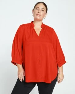 Sol Cupro Blouse - Lipstick 8 Sol Cupro Blouse - Lipstick -ChicLuxe Store Aix Top Poppy USTO1388B 059 002 006 2048x