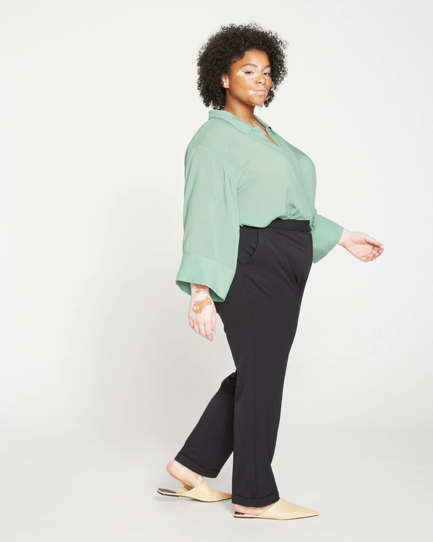 All Day Cuffed Cigarette Pants - Black - Image 3