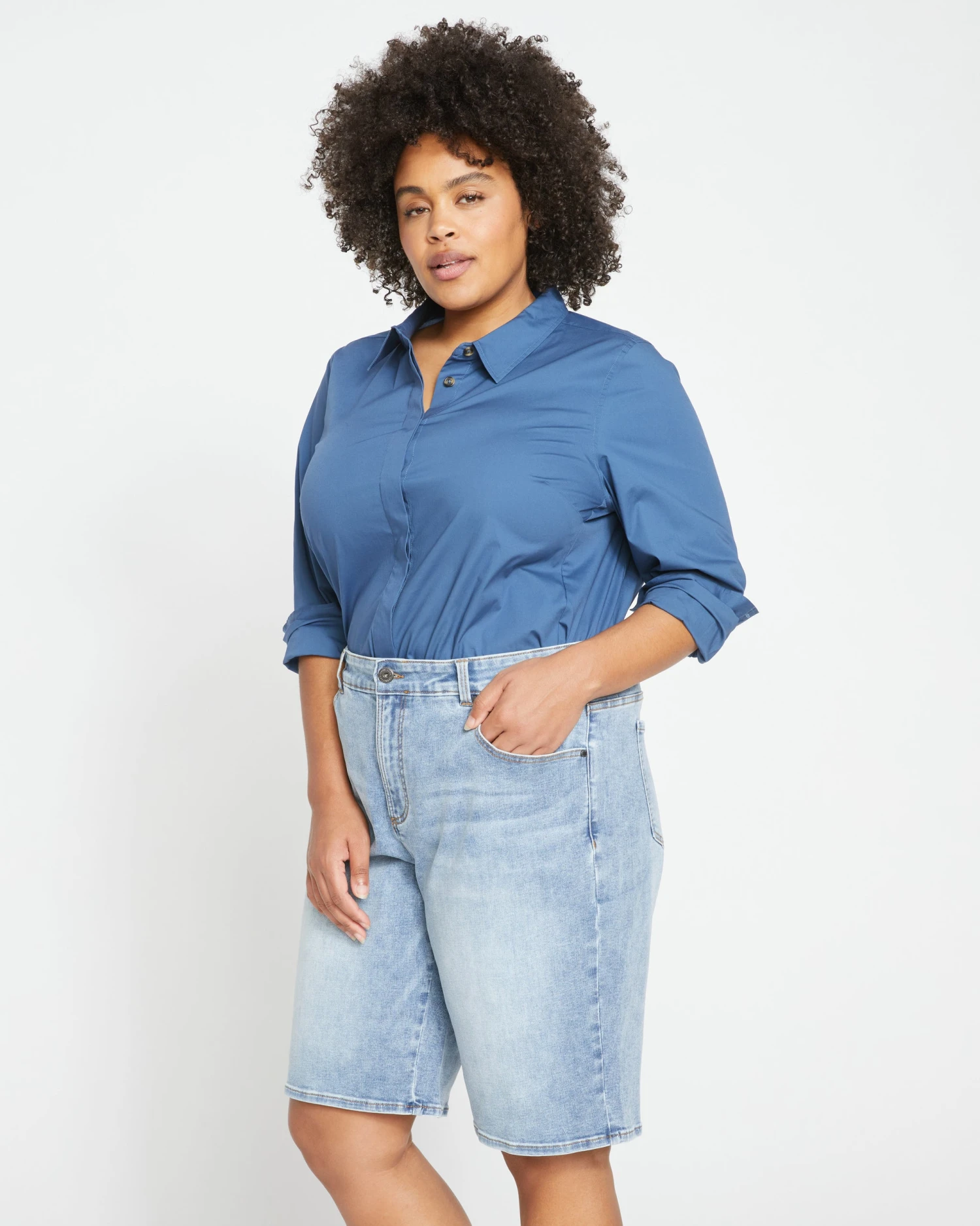 Bae Denim Shorts - New Wave Blue - Image 4