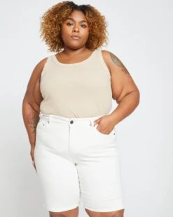 Bae Denim Shorts - White -ChicLuxe Store Bae Denim Shorts Broken White USPA0325S 534 002 012 2048x