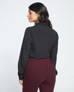 Better-Than-Silk Long Sleeve V-Neck Top - Black -ChicLuxe Store Better Than Silk Long Sleeve V Neck Top Black USTO1177L 001 004 100 2048x