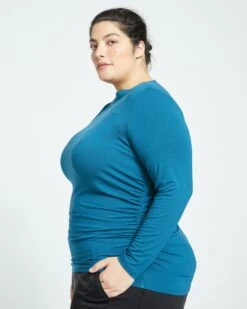 Louise Liquid Jersey Top - Midnight Rain -ChicLuxe Store Bettina Liquid Jersey Long Sleeve Top Legion blue USTO1442 574 003 025 2048x