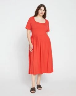 Sunset Divine Jersey Bodice Dress - Sanguinello -ChicLuxe Store Bodice Dress Aura Orange USDR1345 360 001 006 2048x