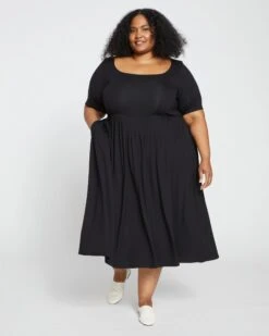 Sunset Divine Jersey Bodice Dress - Black