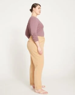 All Day Cuffed Cigarette Pants - Cafe Au Lait 9 All Day Cuffed Cigarette Pants - Cafe Au Lait -ChicLuxe Store CUFFED CIGARETTE TWILL PANT Ice Coffee USPA1069C 407 003 016 2048x