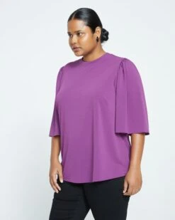 Crepe Jersey Capelet Blouse - Compote -ChicLuxe Store CapeletTop Gloxinia USTO1236A 592 003 016 2048x