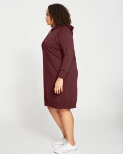 Carefree Hoodie Sweatshirt Dress - Black Cherry -ChicLuxe Store Carefree Hoodie Sweatshirt Dress BlackCherry USDR0940 190 003 2048x