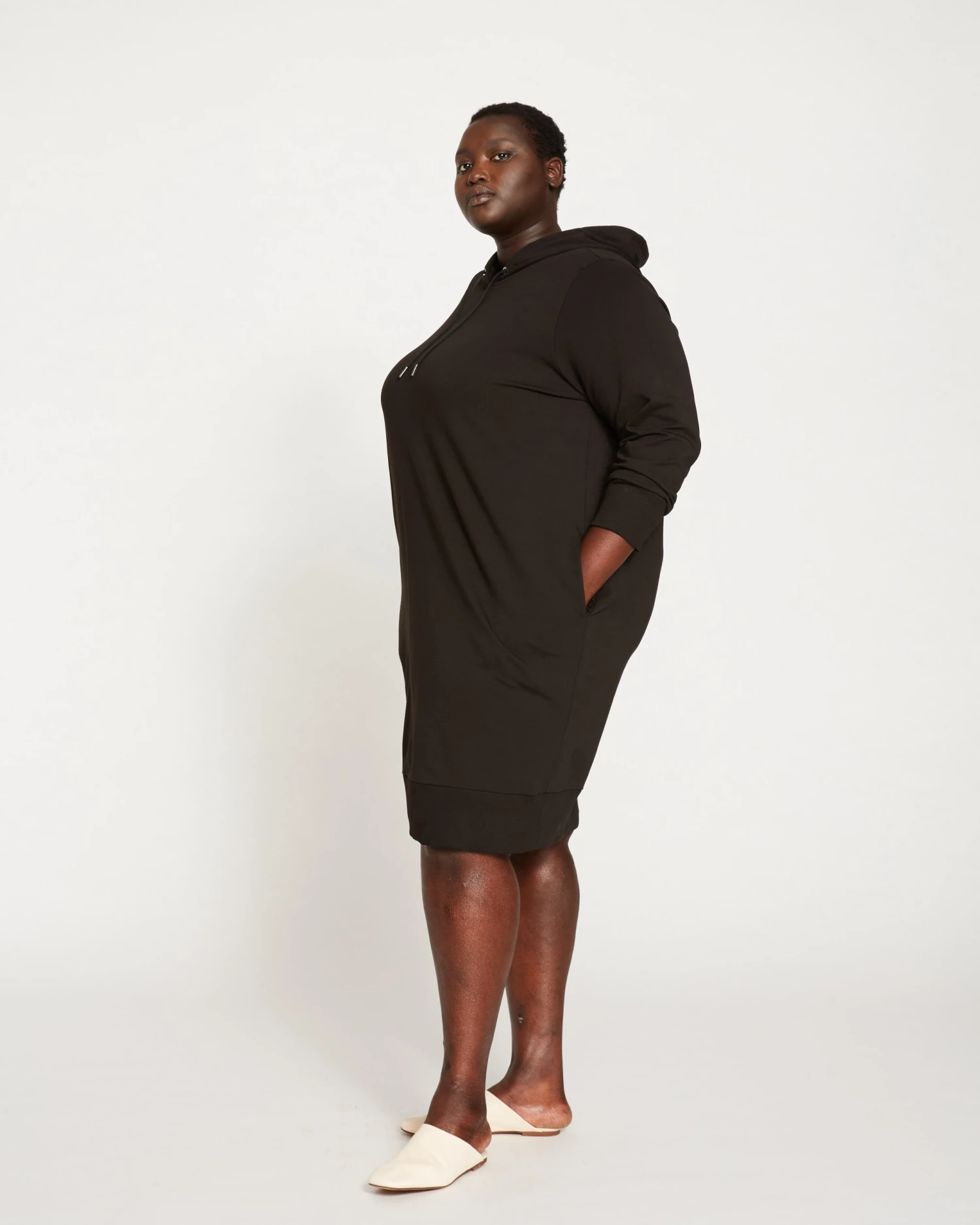 Carefree Hoodie Sweatshirt Dress - Black 4 Carefree Hoodie Sweatshirt Dress - Black - Image 4