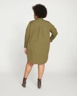 Carefree Stretch Twill Shirtdress - Ivy -ChicLuxe Store Carefree Stretch Twill Shirtdress Ivy USDR1088C 135 004 011 2048x