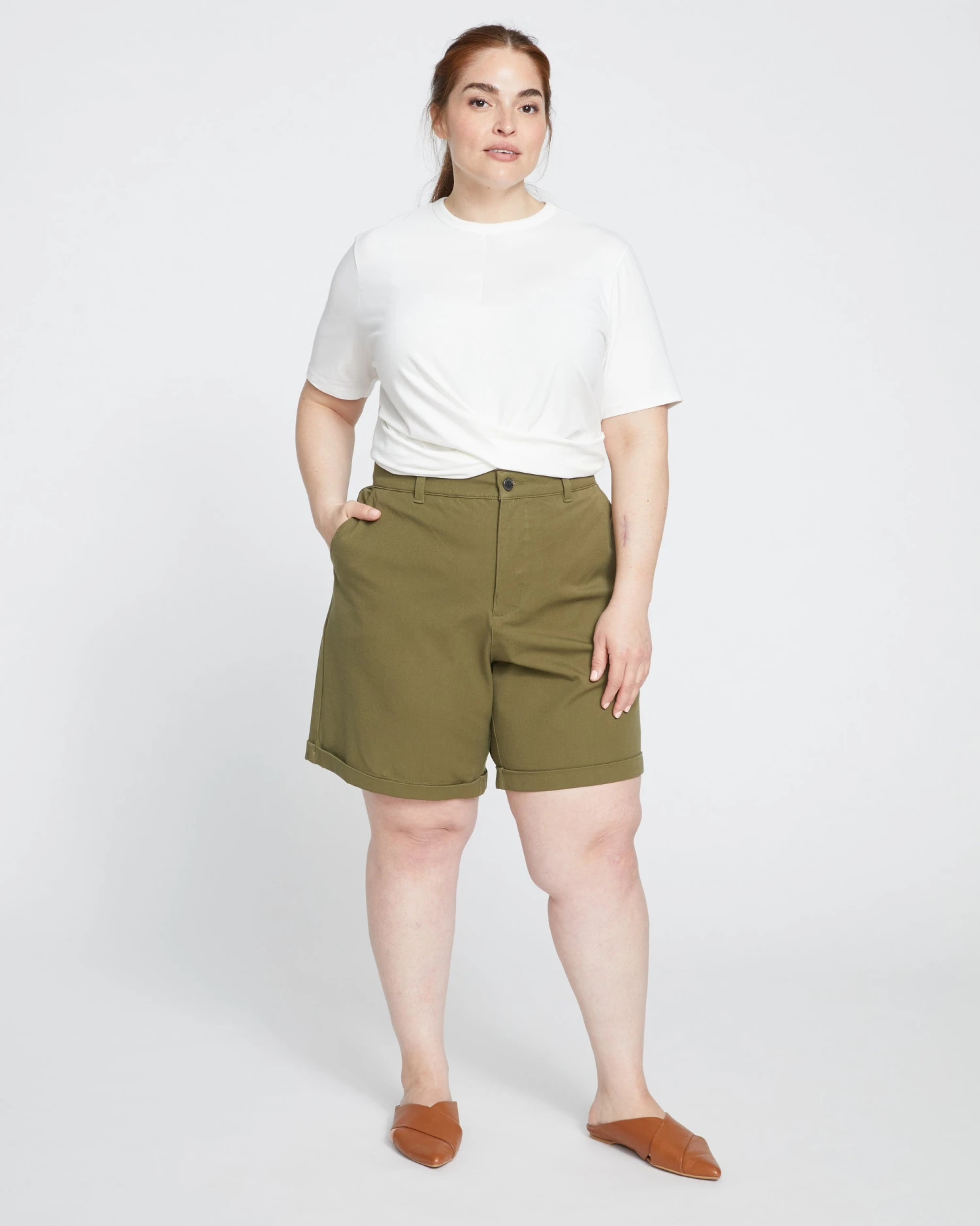 Casual Stretch Twill Shorts - Ivy