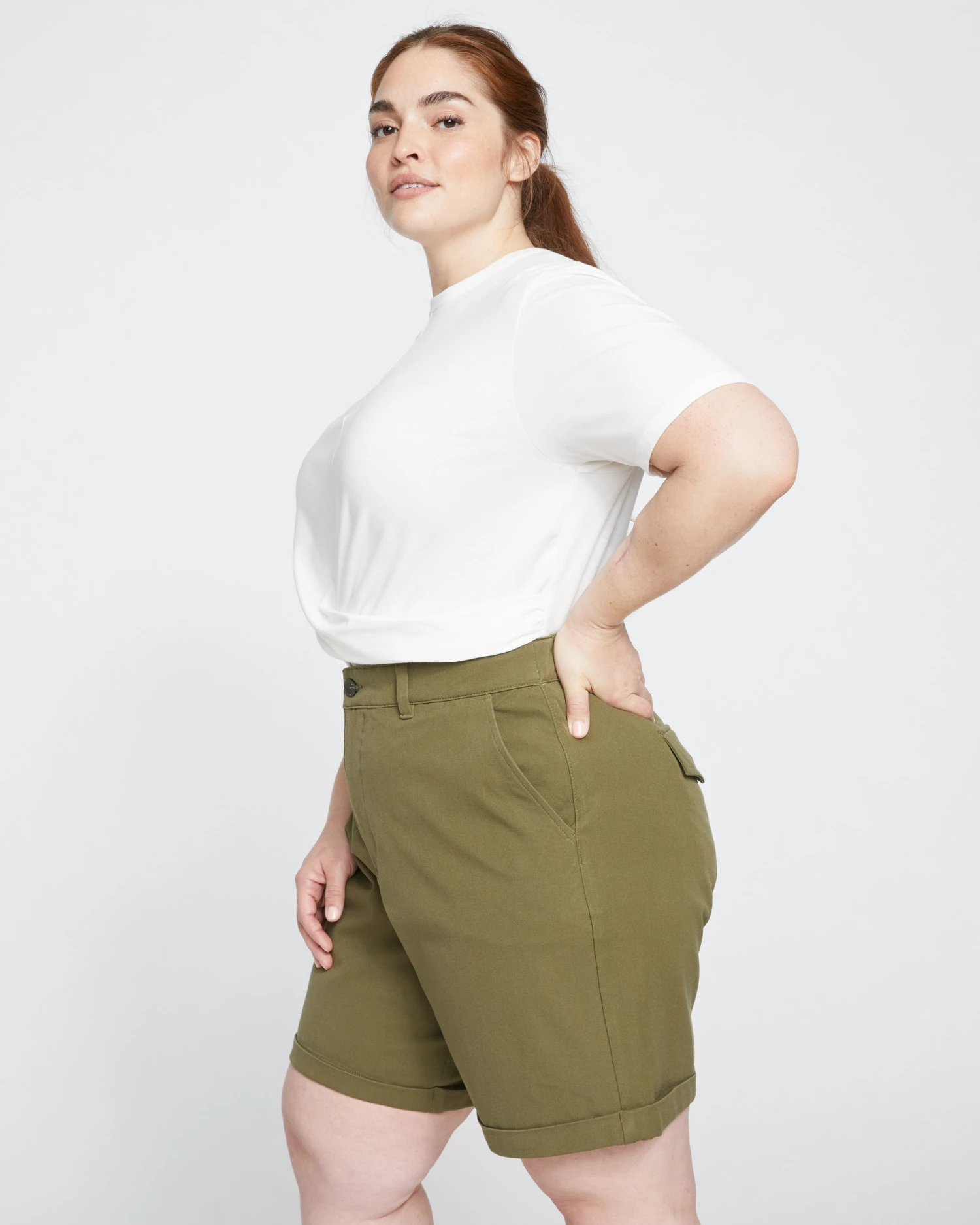 Casual Stretch Twill Shorts - Ivy - Image 3