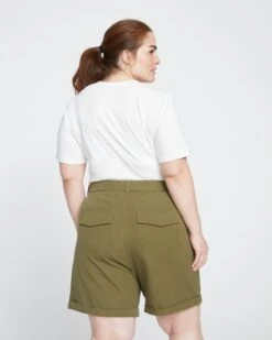 Casual Stretch Twill Shorts - Ivy -ChicLuxe Store Carry Over Chill Twill Shorts w tweaks Ivy USPA1408 135 004 030 2048x