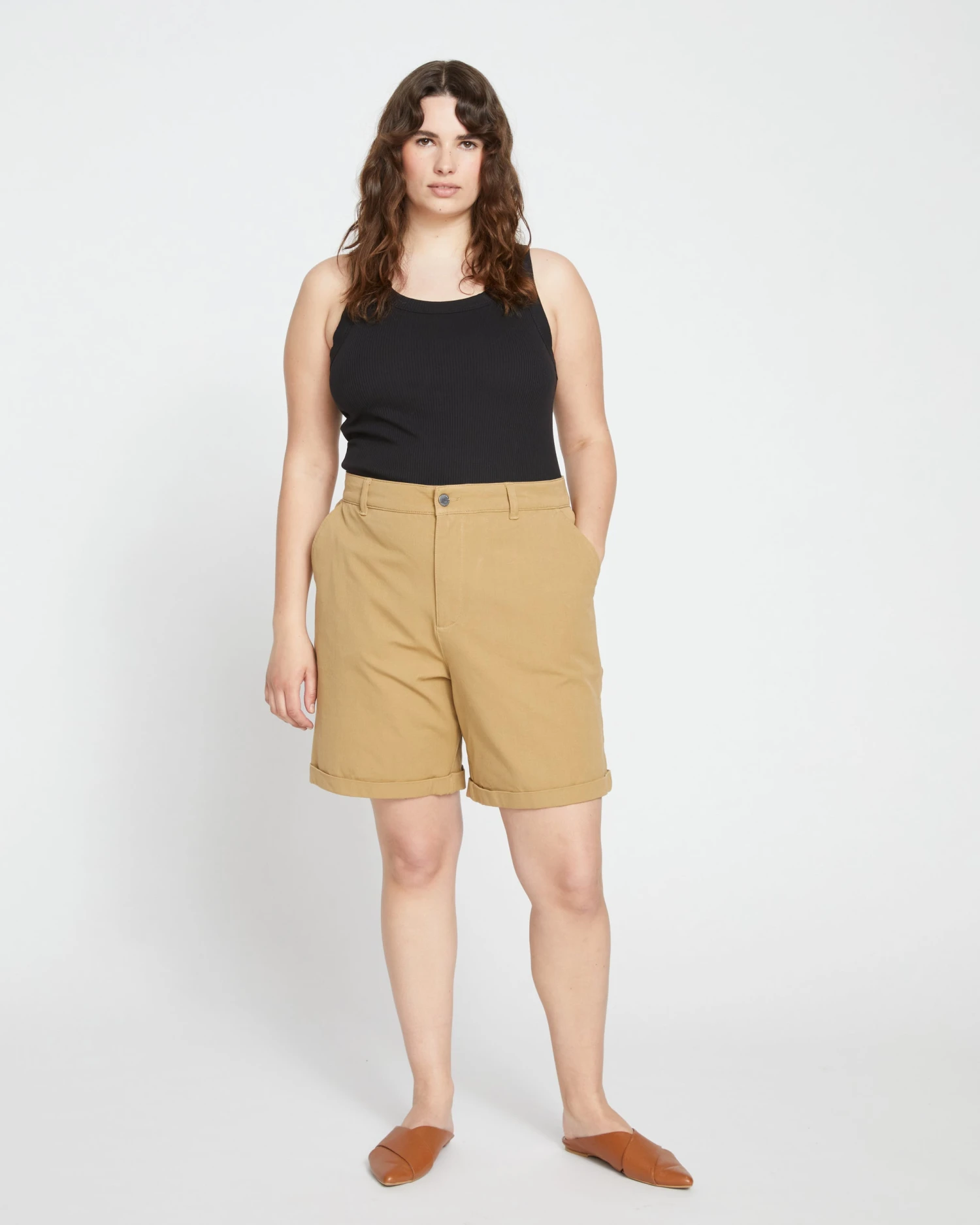 Casual Stretch Twill Shorts - Vintage Khaki