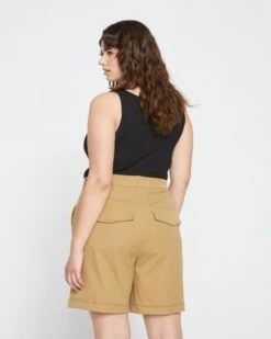 Casual Stretch Twill Shorts - Vintage Khaki -ChicLuxe Store Carry Over Chill Twill Shorts w tweaks Tobacco USPA1408 539 004 026 2048x