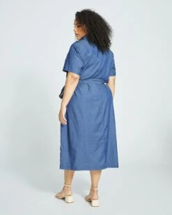 Perfect Chambray Savannah Shirtdress - Midnight Blue -ChicLuxe Store Chambray Savannah Shirtdress Dark Blue Wash USDR1366 428 004 027 2048x