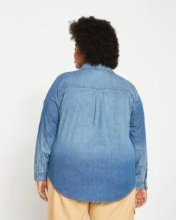 Minimalist Denim Shirt - Vintage Indigo -ChicLuxe Store Classic Denim Shirt No Pocket USTO0974NP 300 004 015 2048x