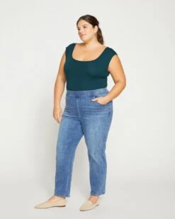 ComfortDenim Stovepipe Jeans 28 Inch - Western Blue Wash -ChicLuxe Store ComfortDenim Stovepipe Jeans 28 In Western Blue USPA1211 490 003 055 2048x