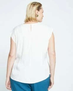 Cooling Stretch Cupro Shell Top - Cream -ChicLuxe Store Cupro Crew Neck Top Cream USTO1380 452 004 005 2048x