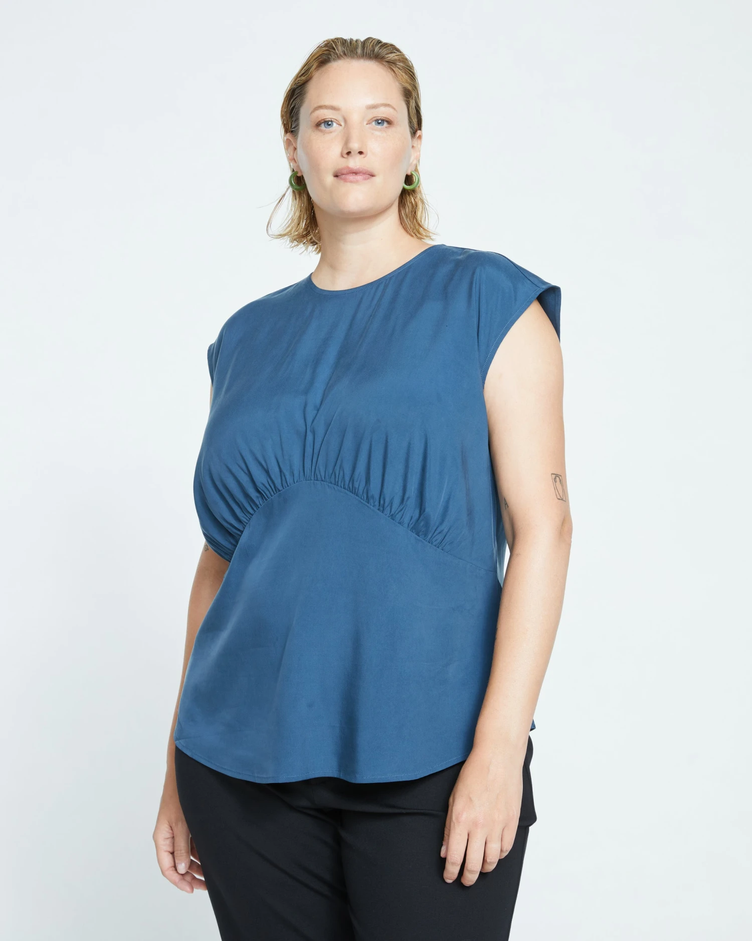 Cooling Stretch Cupro Shell Top - Storm - Image 2