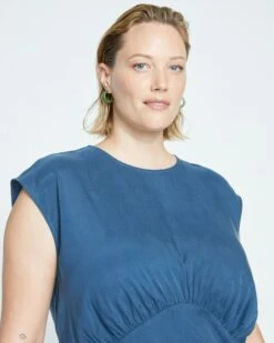 Cooling Stretch Cupro Shell Top - Storm -ChicLuxe Store Cupro Crew Neck Top Moonlit Ocean USTO1380 178 002 013 2048x