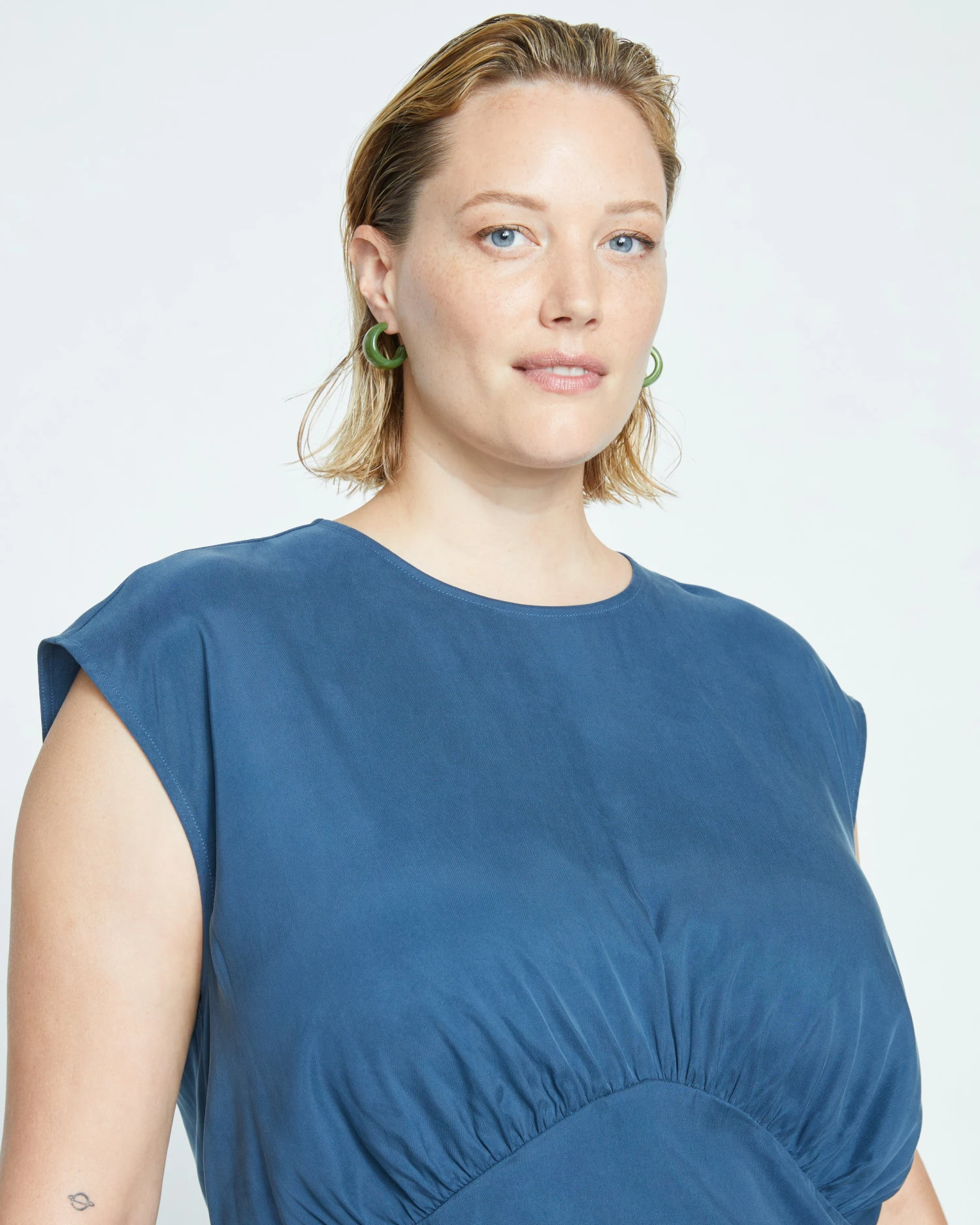 Cooling Stretch Cupro Shell Top - Storm - Image 3