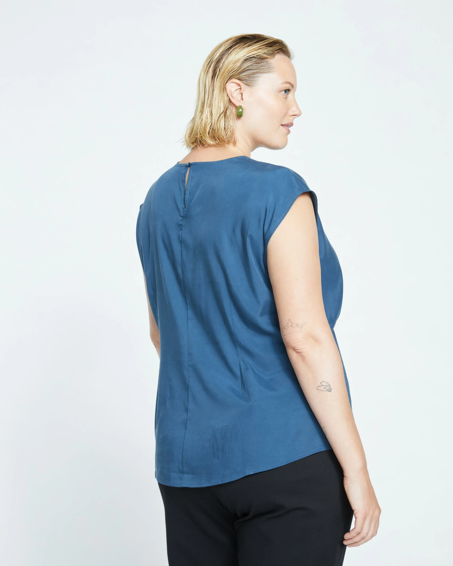 Cooling Stretch Cupro Shell Top - Storm - Image 5