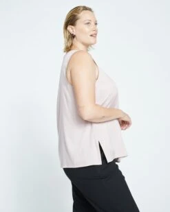Cooling Stretch Cupro Tank - Dried Rose -ChicLuxe Store Cupro Tank Washed Mauve USTO1373 551 003 021 2048x