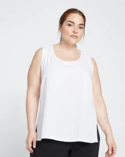 Cooling Stretch Cupro Tank - White