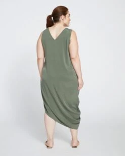 Iconic Cooling Cupro Geneva V Tank Dress - Tarragon -ChicLuxe Store Cupro V Neck Tank Geneva Dress Soft Olive USDR1393 536 004 026 colorcorrect 2048x