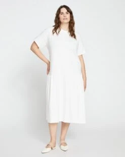 Sunday Garden T-Shirt Dress - White