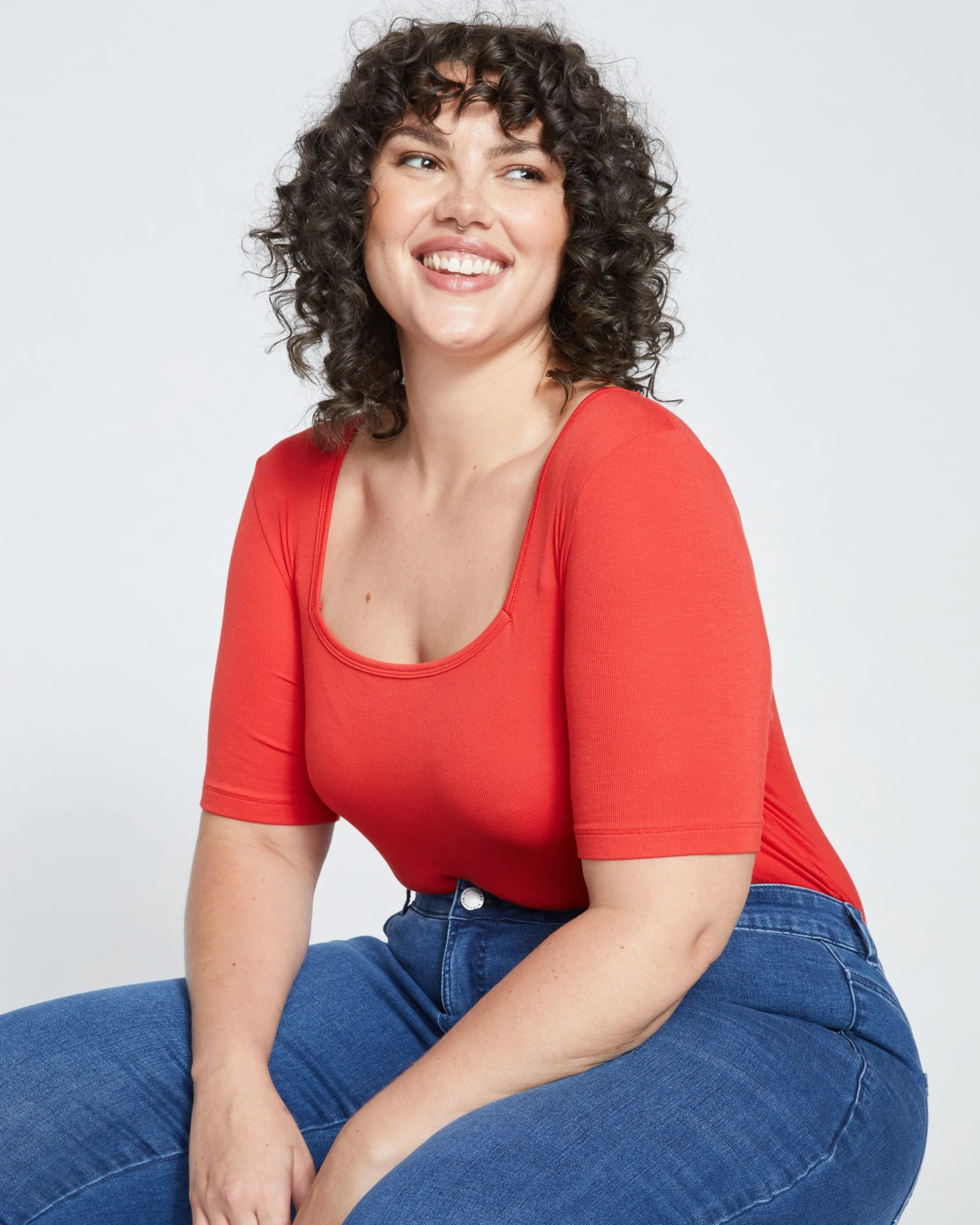 Foundation Short Sleeve Square Neck Tee - Sanguinello