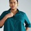 Elbe Stretch Poplin Shirt Classic Fit - Forest Green