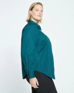 Elbe Stretch Poplin Shirt Classic Fit - Forest Green -ChicLuxe Store ElbeStretchPoplinShirtClassicFit ForestGreen USTO1183 013 003 017 2048x