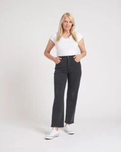 Etta High Rise Straight Leg Jeans 31 Inch - Washed Black -ChicLuxe Store Etta High Rise Stright 31 Washed Black USPA0825L 642 2048x