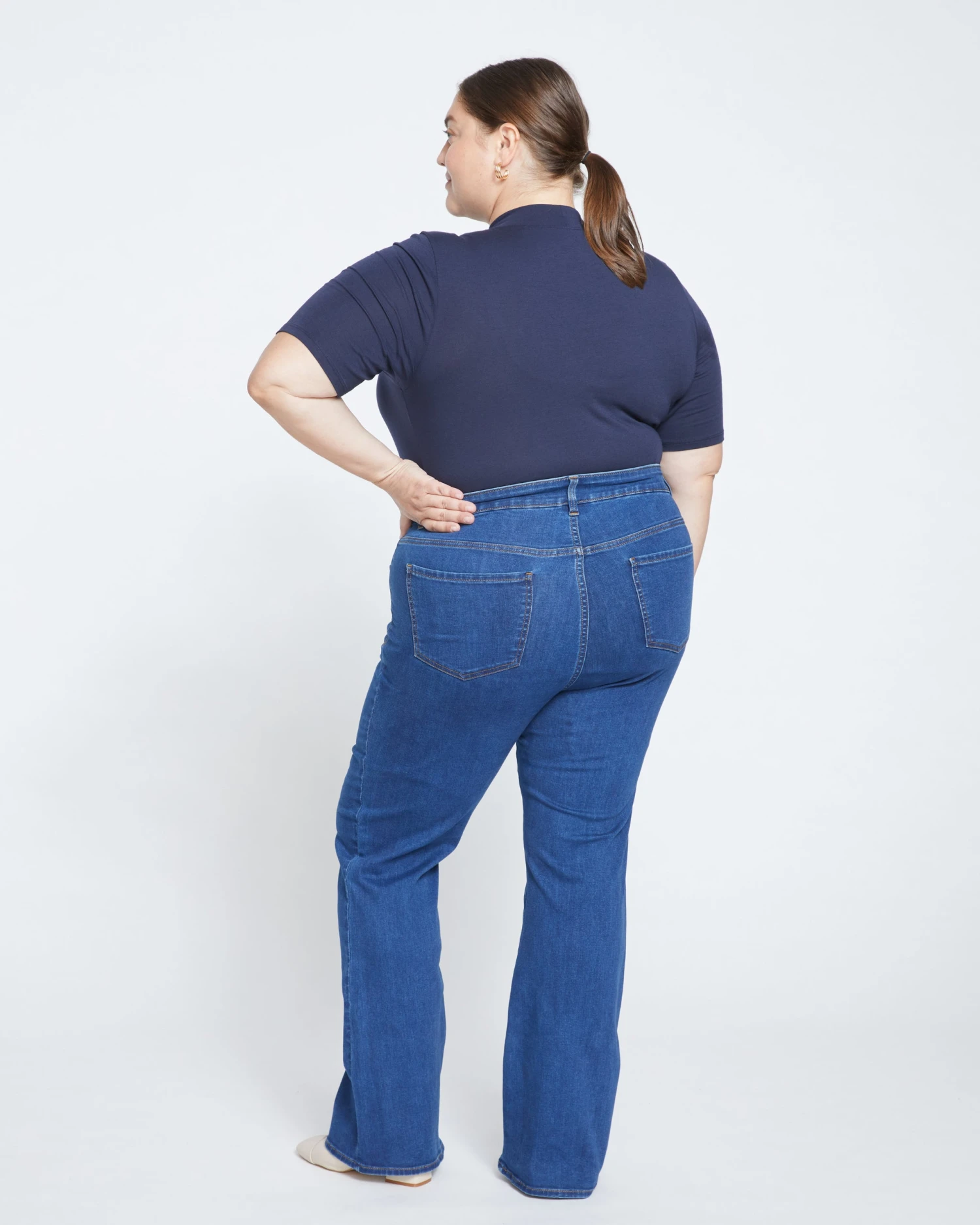 Farrah High Rise Flared Jeans - Pure Blue - Image 4