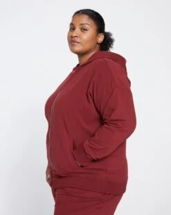 Fundamental French Terry Zip Up Hoodie - Brick Red -ChicLuxe Store Fundamental French Terry Zip Up Hoodie Brick Red USTO0936 460 003 017 2048x