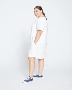 Halie T-Shirt Dress - White -ChicLuxe Store Halie T Shirt Dress Broken White USDR0569 534 003 013 2048x