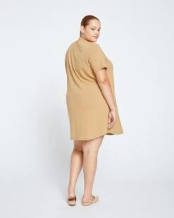 Halie T-Shirt Dress - Vintage Khaki -ChicLuxe Store Halie T Shirt Dress Tobacco USDR0569 539 004 017 2048x