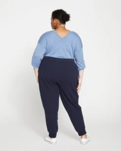 Heather Brushed Terry Drawstring Jogger - Midnight -ChicLuxe Store Heather Brushed Terry Drawstring Jogger Baritone Blue USPA0941B 454 004 070 2048x