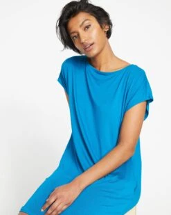 Helen Liquid Jersey Shift Dress - Ocean