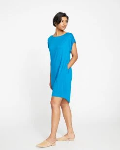 Helen Liquid Jersey Shift Dress - Ocean 7 Helen Liquid Jersey Shift Dress - Ocean -ChicLuxe Store Helen Liquid Jersey Shift Dress Mykonos Blue USDR0780 366 003 014 2048x