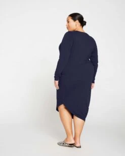 Iconic Long Sleeve V-Neck Geneva Dress - Midnight -ChicLuxe Store IconicLongSleeveV NeckGenevaDressBaritoneBlueUSDR0373LV 454 004 2048x