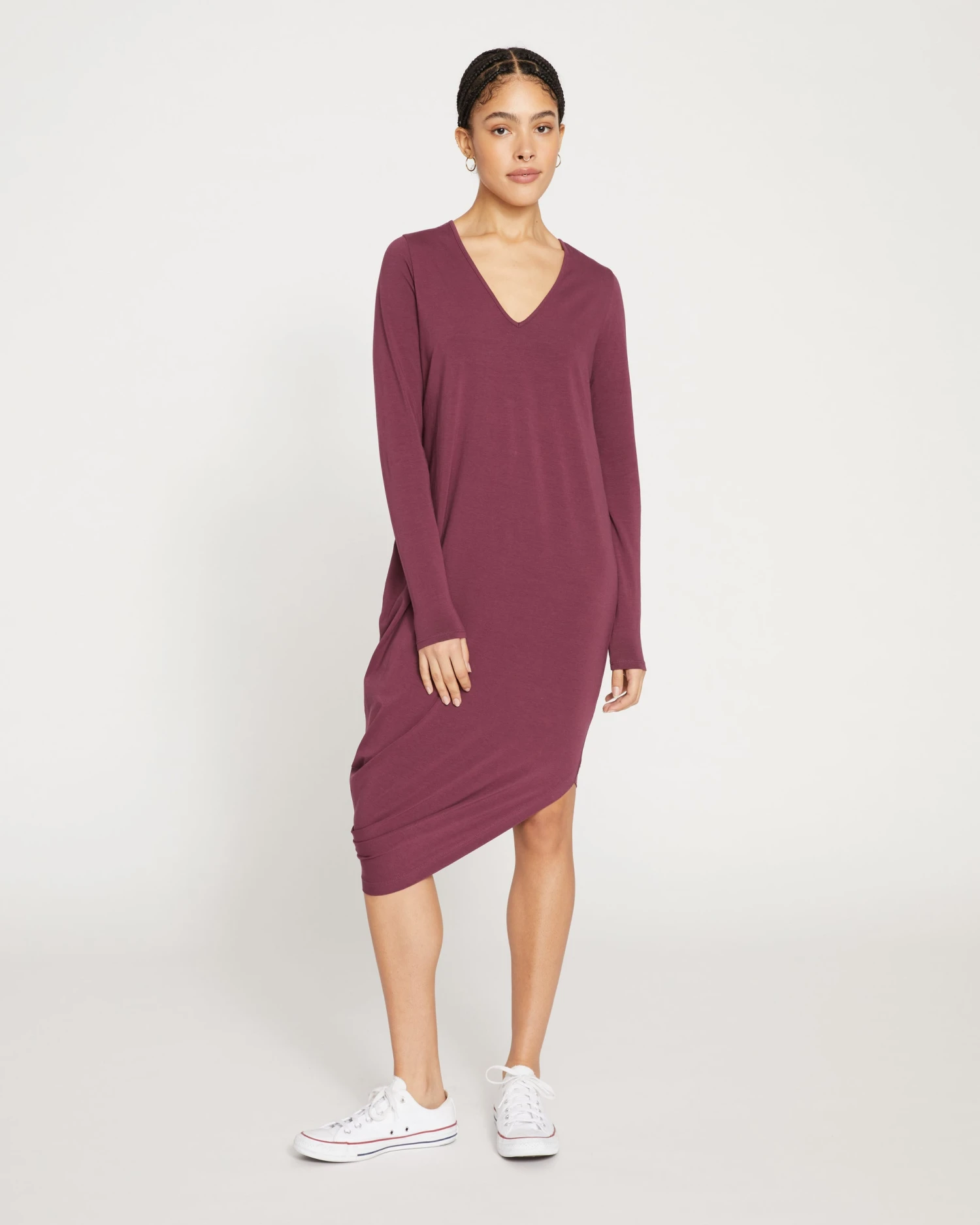Iconic Long Sleeve V-Neck Geneva Dress - Jam
