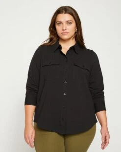 Front Page -ChicLuxe Store Jersey Pocket Button Down Black USTO1469 001 001 002 011 2048x