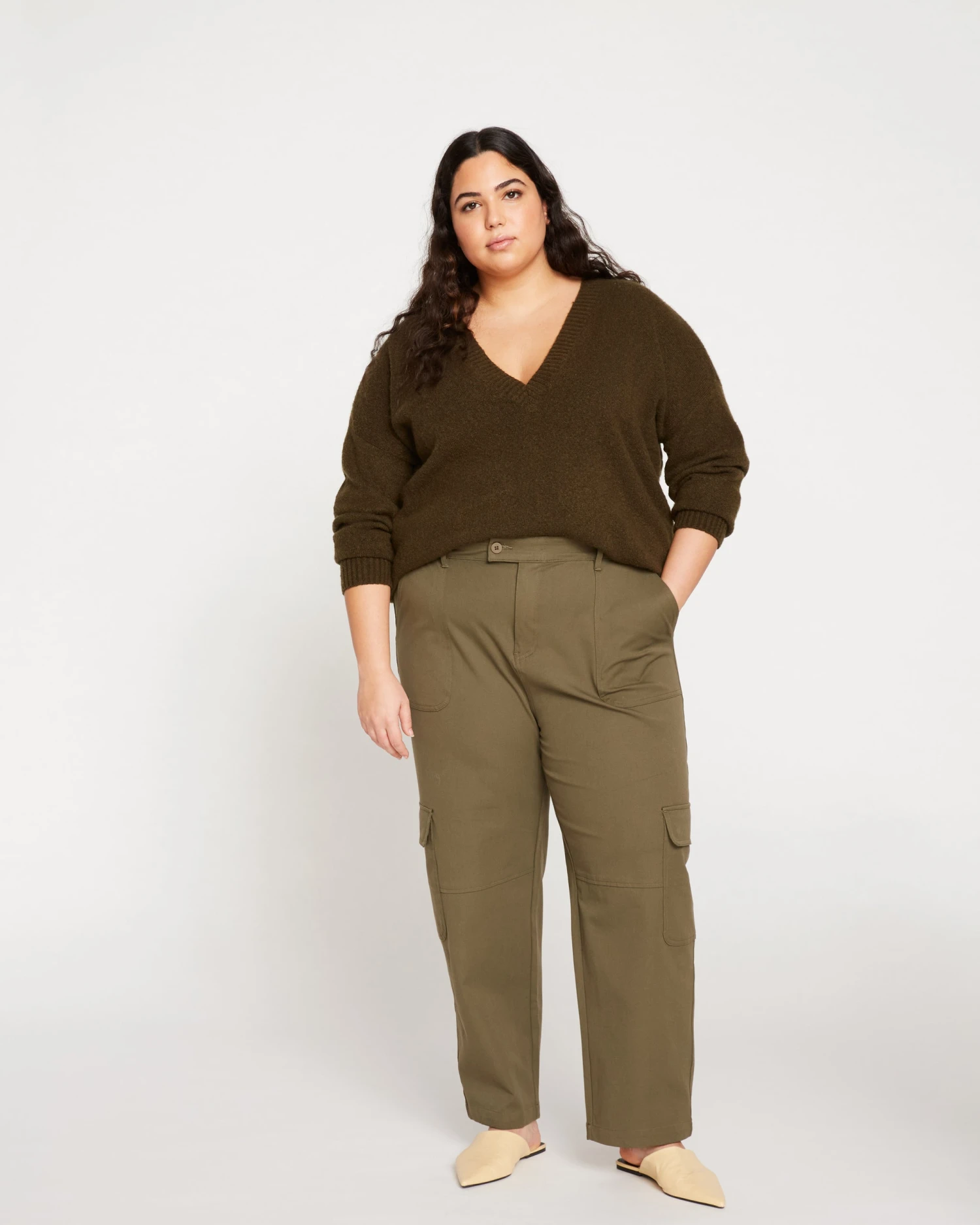 Karlee Stretch Cotton Twill Cargo Pants - Ivy
