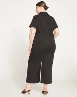 Kate Stretch Cotton Twill Jumpsuit - Black -ChicLuxe Store Kate Stretch Cotton Twill Jumpsuit Black USJS0402B 001 004 029 2048x